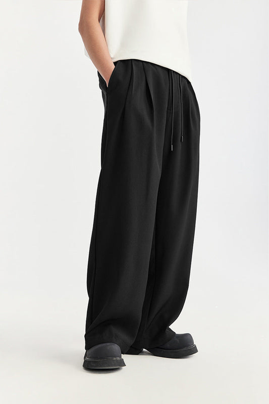 Men's Wide Leg Drawstring Pants Cotton