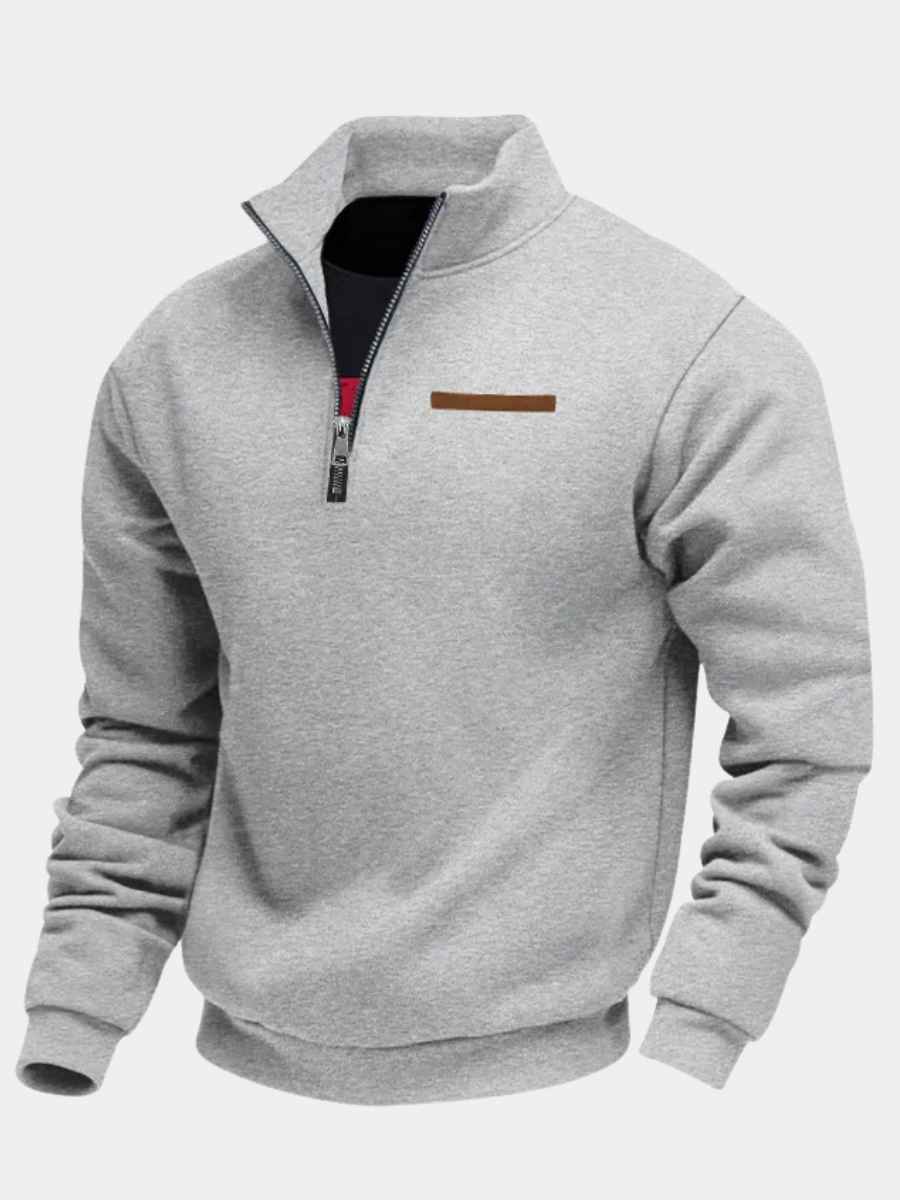 Men's Quarter Zip Sweatshirt Stand Collar
