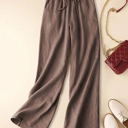 Women's Wide Leg Drawstring Pants Elastic Waistband