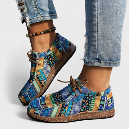 Patchwork Comfort Lace-Up Casual Shoes