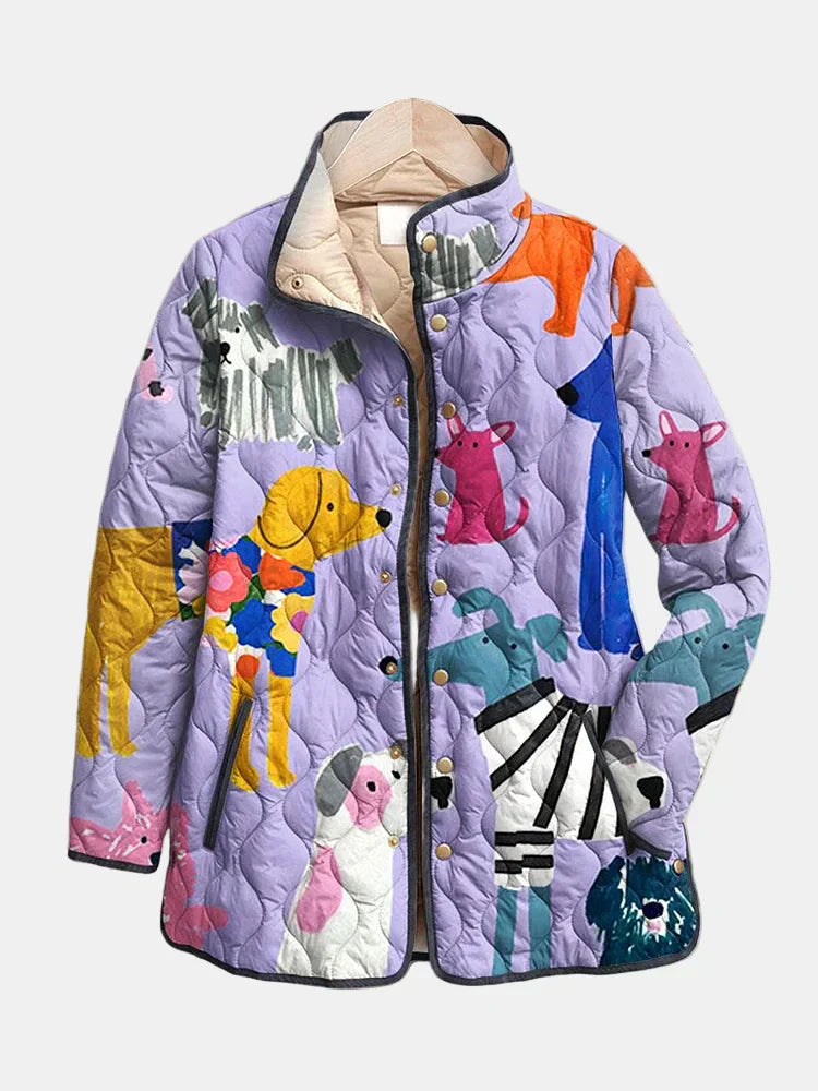 Women's Quilted Animal Print Jacket