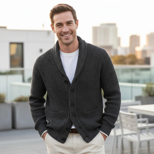 Men’s Shawl Collar Knit Cardigan