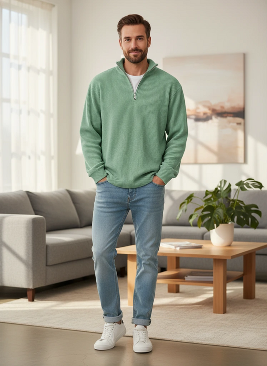 Men’s Ribbed Half-Zip Sweater