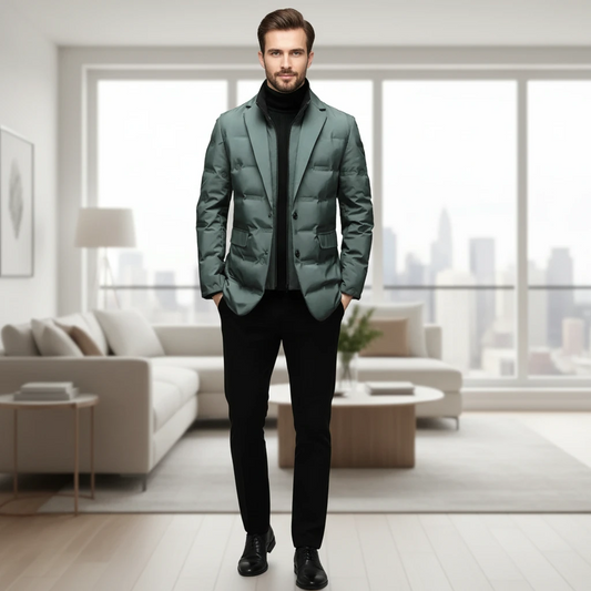 Men’s Quilted Tailored Blazer Jacket