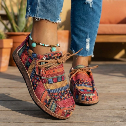 Patchwork Comfort Lace-Up Casual Shoes
