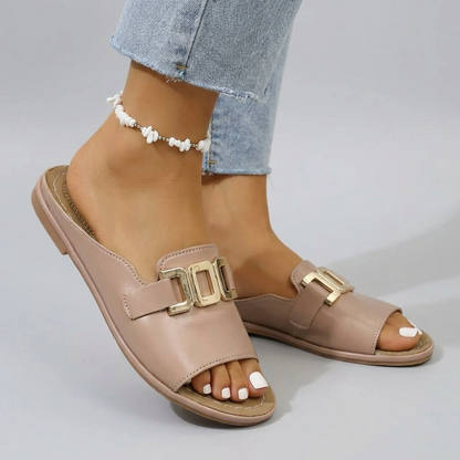 Women’s Comfort Flat Sandals with Buckle