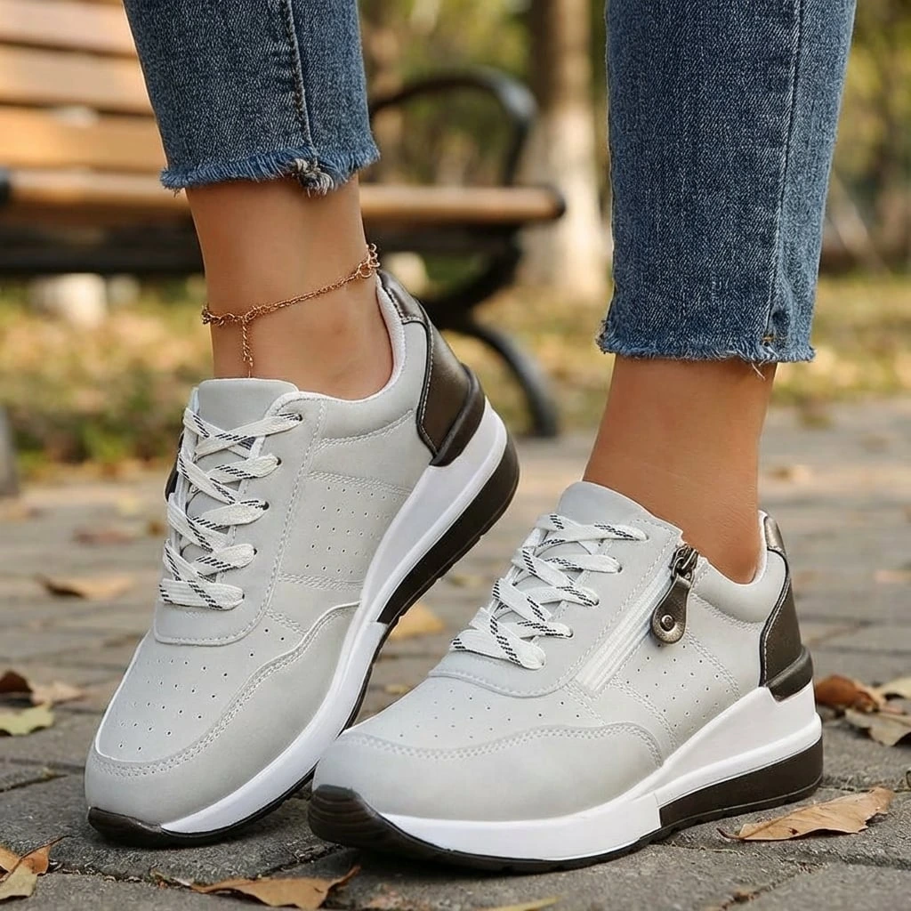 Women’s Comfort Walking Sneakers with Side Zipper