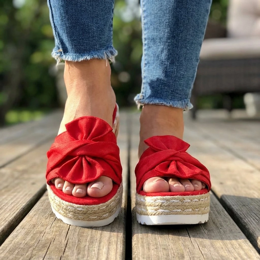 Maribel | Women’s Comfort Bow Platform Slides