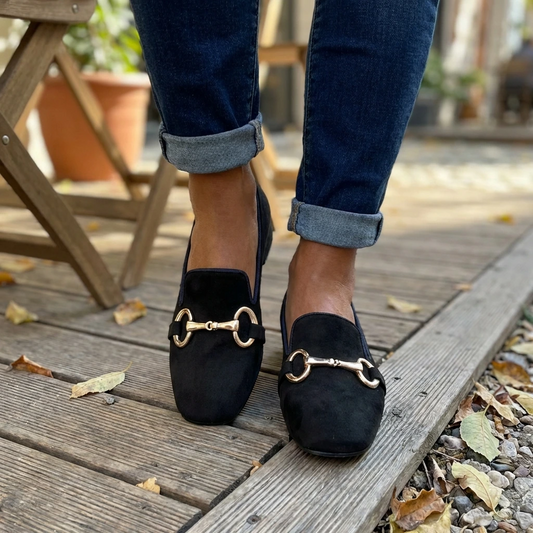 Women’s Classic Slip-On Loafers with Hardware Detail