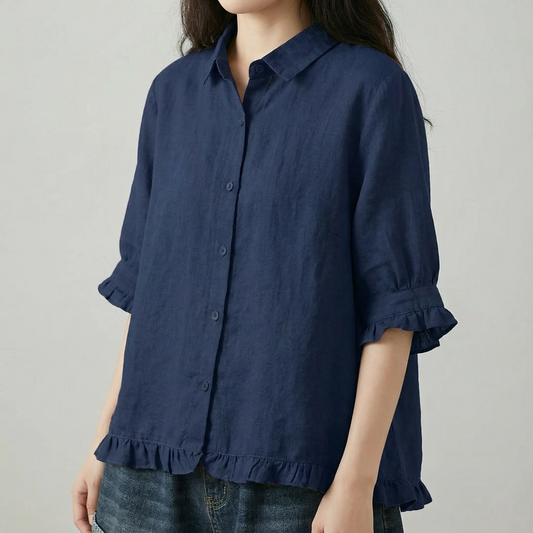 Comfortable Button-Front Blouse