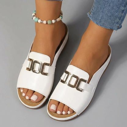 Women’s Comfort Flat Sandals with Buckle