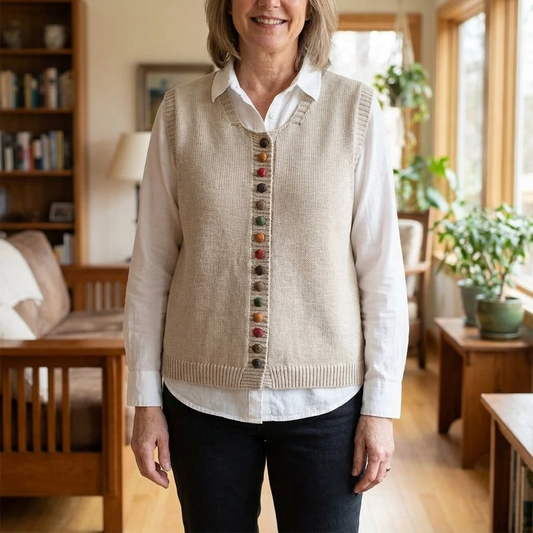Classic Button Front Knit Vest