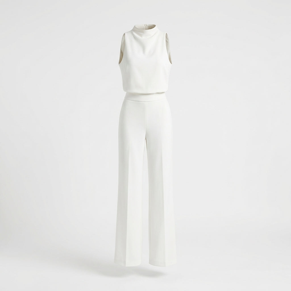 Women's High Neck Sleeveless Two Piece Pants Set