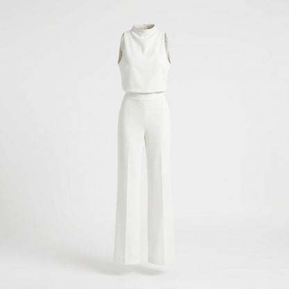 Women's High Neck Sleeveless Two Piece Pants Set