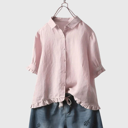 Comfortable Button-Front Blouse