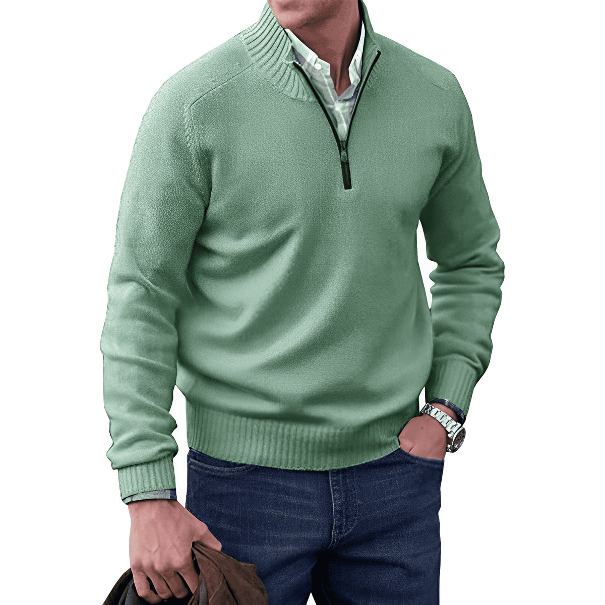 Benoit Women's Cashmere Sweater Autumn Zipper