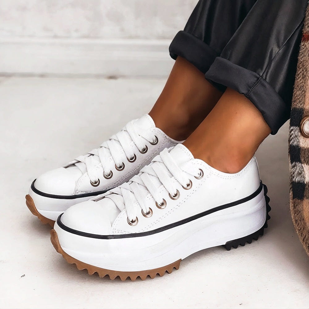 Michelle | Women's Platform Lace-Up Low Top Sneakers - Image 4