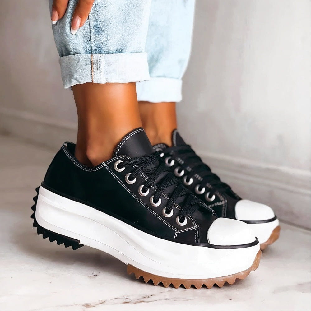 Michelle | Women's Platform Lace-Up Low Top Sneakers - Image 3