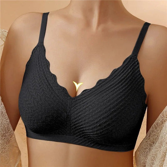 Women's Wireless V Neck Bra Adjustable Strap