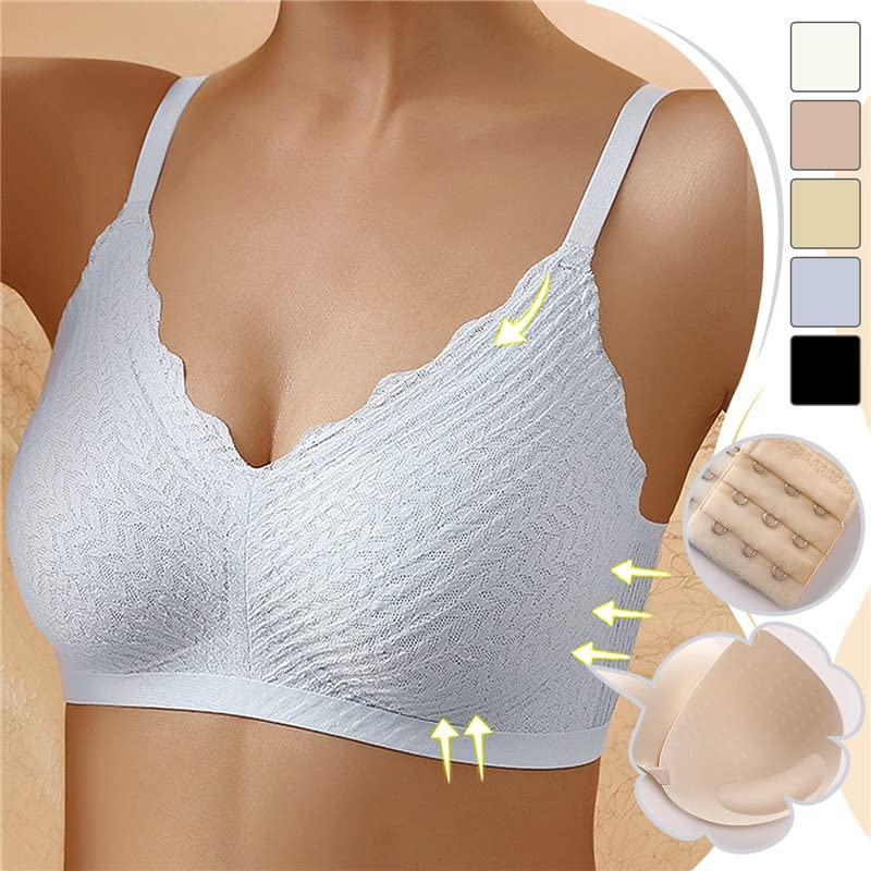 Women's Wireless V Neck Bra Adjustable Strap