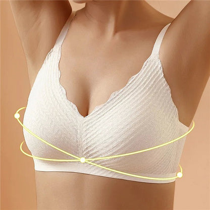 Women's Wireless V Neck Bra Adjustable Strap