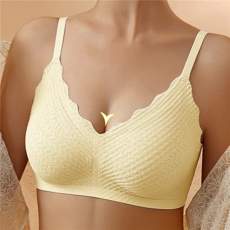 Women's Wireless V Neck Bra Adjustable Strap