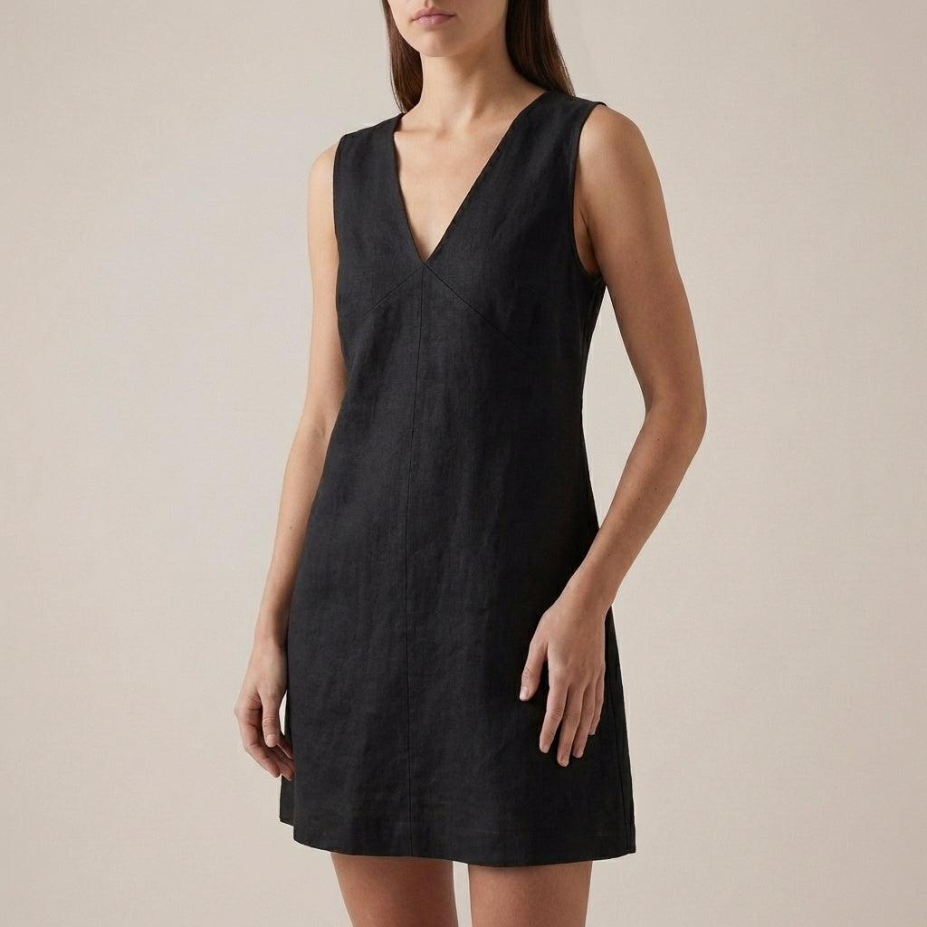 Women's A-Line Mini Dress V-Neck