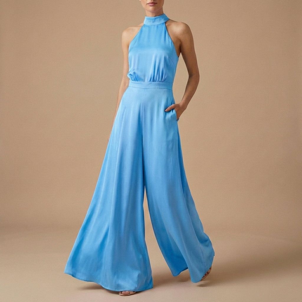 Women's Halter Neck Jumpsuit Wide Leg