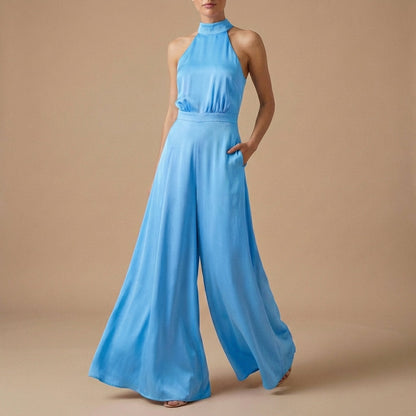 Women's Halter Neck Jumpsuit Wide Leg