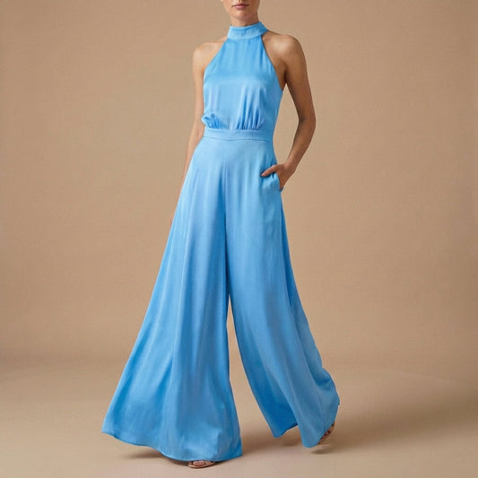 Women's Halter Neck Jumpsuit Wide Leg
