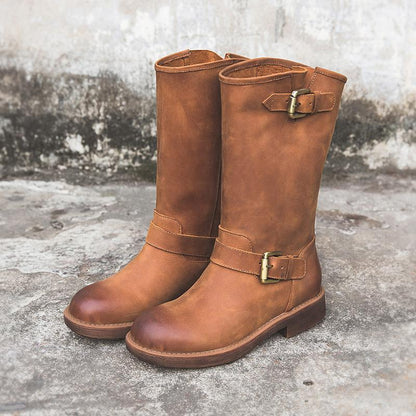 Women's Mid-Calf Boots with Buckle