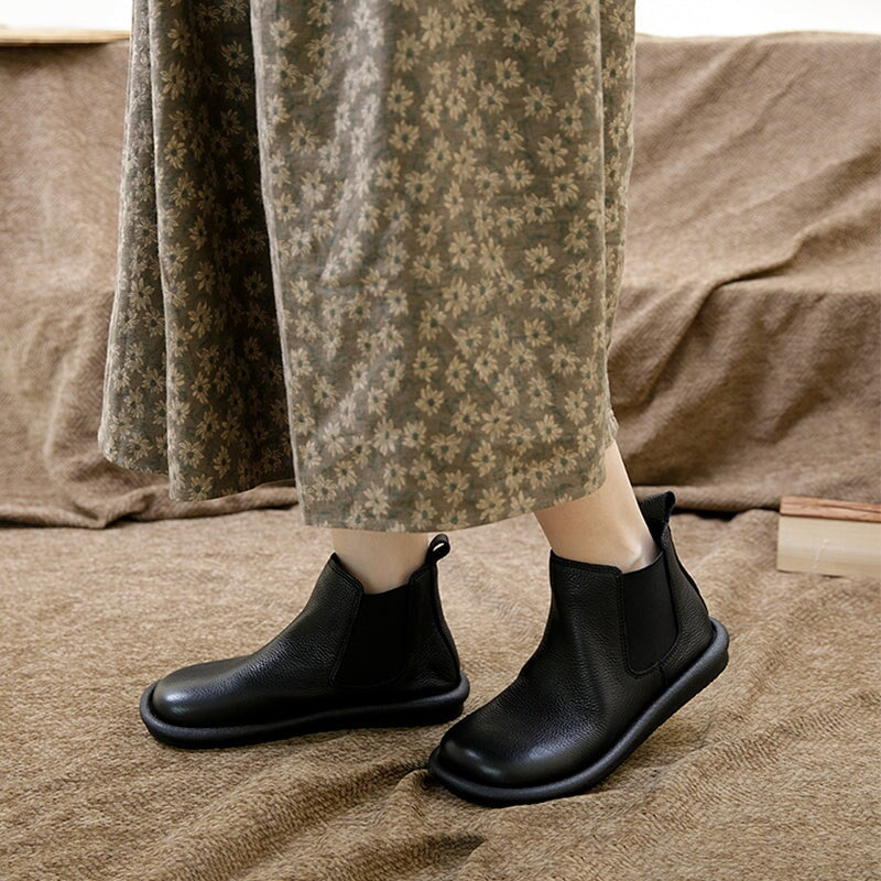 Women's Low Ankle Boots Elastic Panel Style