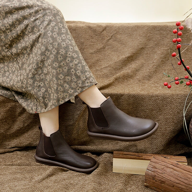 Women's Low Ankle Boots Elastic Panel Style