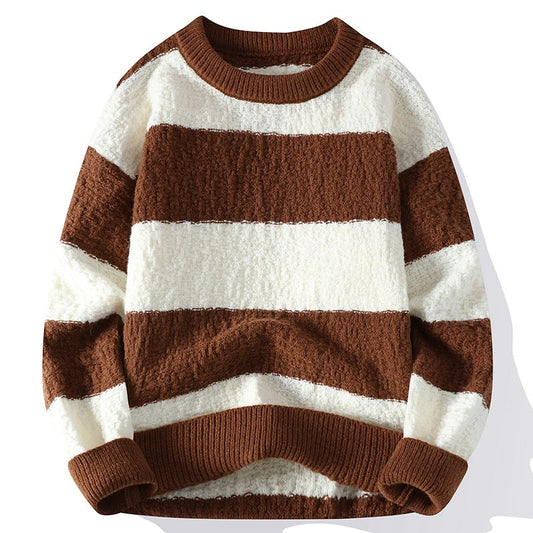 Men's Stripe Crew Neck Sweater