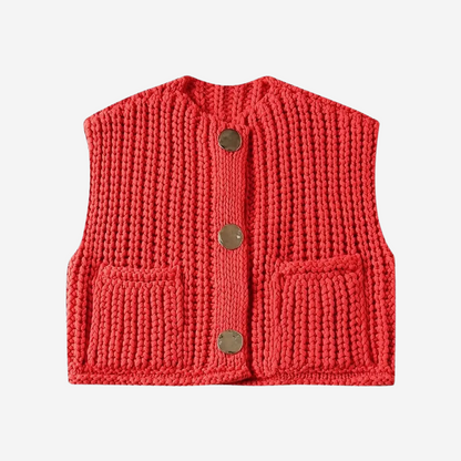 Women's Sleeveless Sweater Vest Button Front