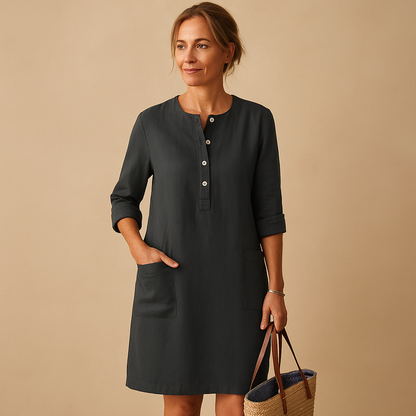 Women's Long Button Dress Casual