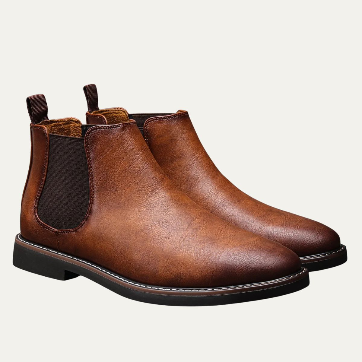 Mantova Men's Leather Chelsea Boots Ankle Black
