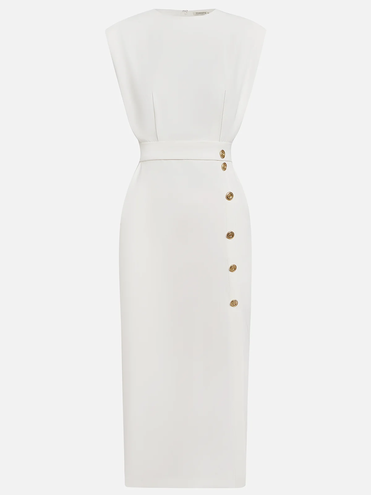 Isabella | Women’s Button Detail Sleeveless Midi Dress