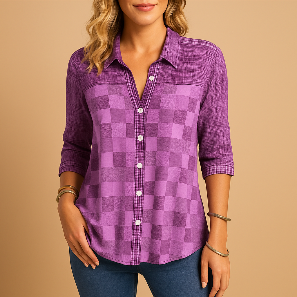 Women's Checked Relaxed Fit Blouse