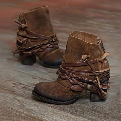 Women's Heeled Ankle Boots Boho Style