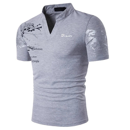 Men's Slim Fit V-Neck Polo Shirt