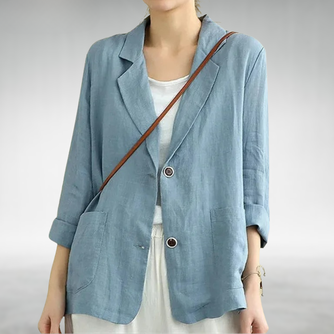 Women's Button Down Blazer White