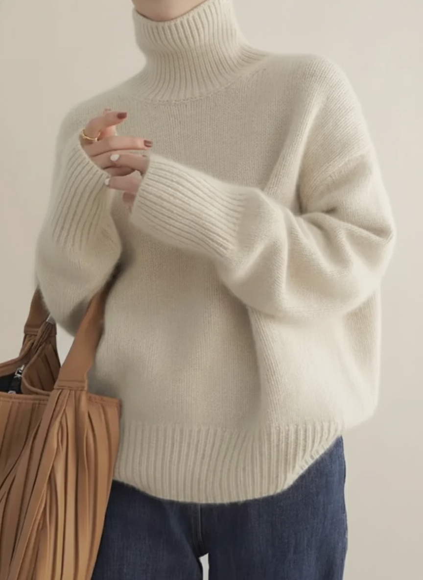 Women's Relaxed Fit Turtleneck Sweater Knit