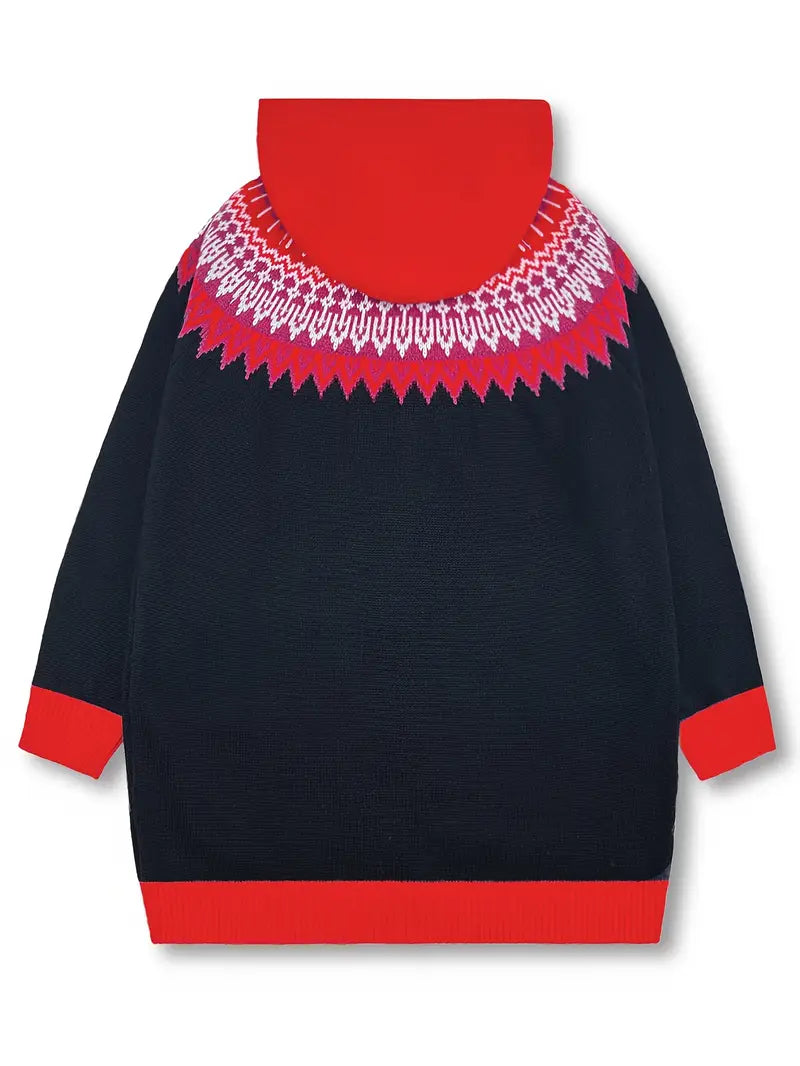 Women's Hooded Cardigan Button Front Knit