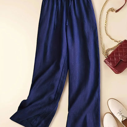Women's Wide Leg Drawstring Pants Elastic Waistband