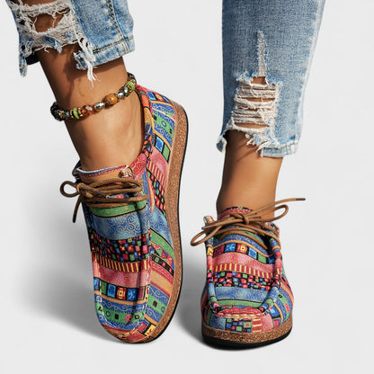 Patchwork Comfort Lace-Up Casual Shoes