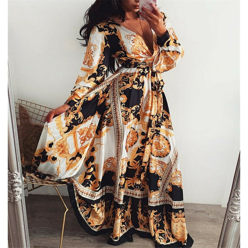 Image of Daisy | Women's Long Sleeve Wrap Maxi Dress