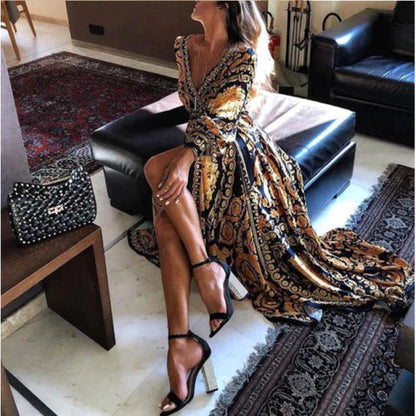 Image of Daisy | Women's Long Sleeve Wrap Maxi Dress