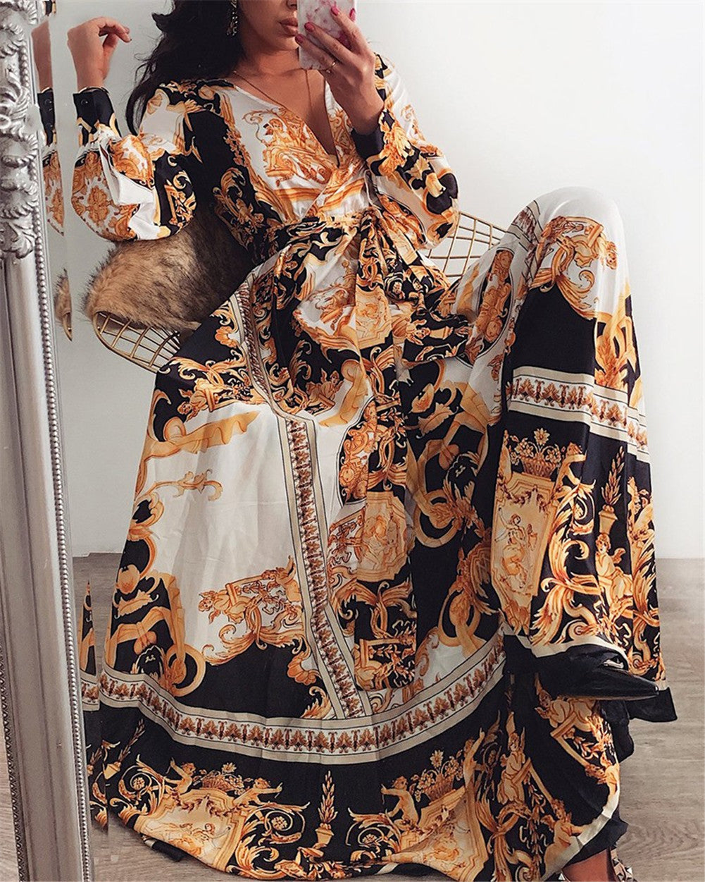 Image of Daisy | Women's Long Sleeve Wrap Maxi Dress