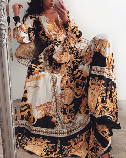 Image of Daisy | Women's Long Sleeve Wrap Maxi Dress